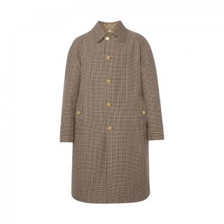 Gucci Reversible Jacquard Cotton-Blend Canvas & Houndstooth Wool Coat