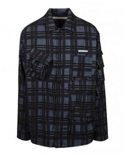 Off-White Navy & Black Plaid Voyager Flannel Shirt
