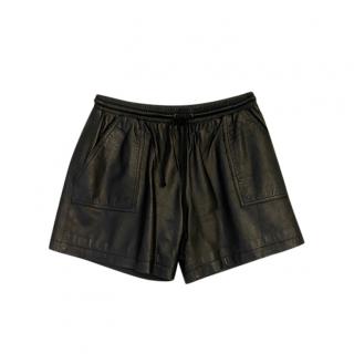 Jonathan Simkhai Black Leather Shorts