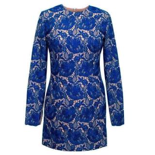 Stella McCartney Blue Guippure Lace Mini Dress
