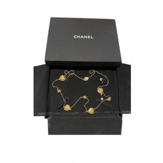 Chanel Heart CC Gold Tone Sautoir Chain Necklace