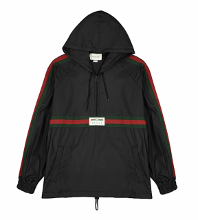 Gucci Black Half-Zip Web Jacket