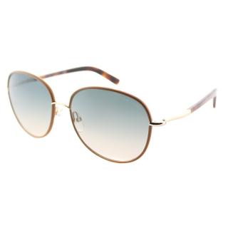 Tom Ford Georgia Havana Leather Trim Sunglasses