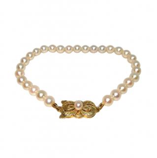 Mikimoto 18ct Yellow Gold Akoya Pearl Bracelet