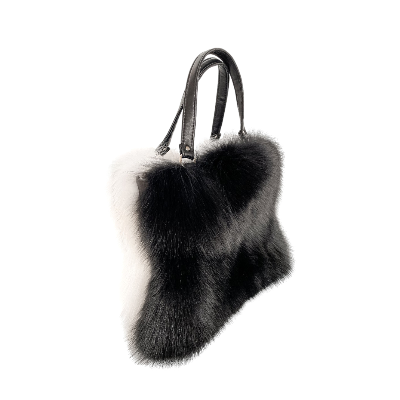 FurbySD Black & White Fox Fur Tote Bag