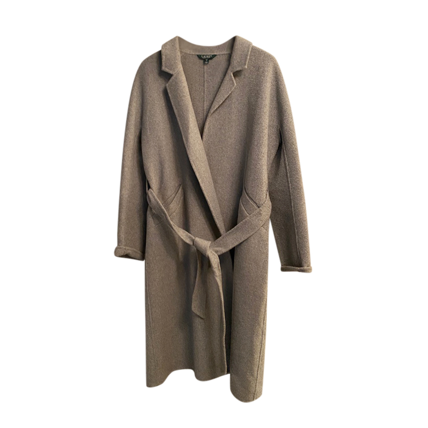 Lauren Ralph Lauren Grey Marl Wool Wrap Coat