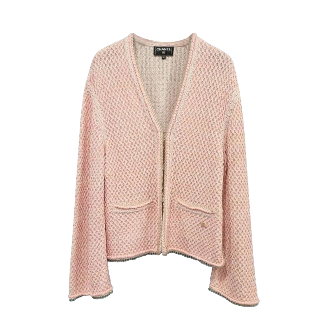 Chanel pale pink woven tweed data centre jacket