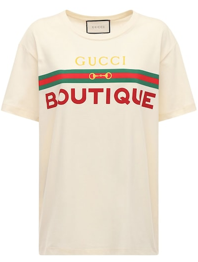 Gucci Off White Boutique Print T-Shirt	