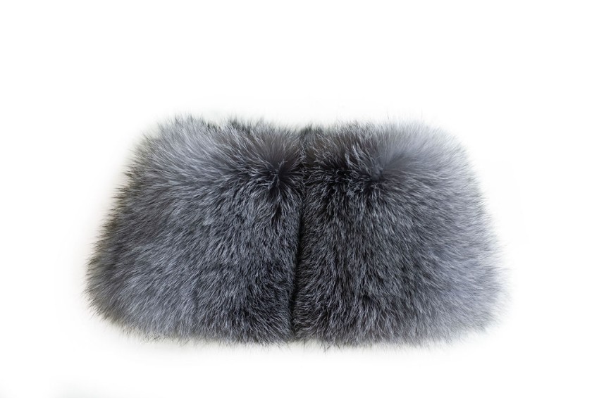 FurbySD Frosty Grey Fox Fur Collar