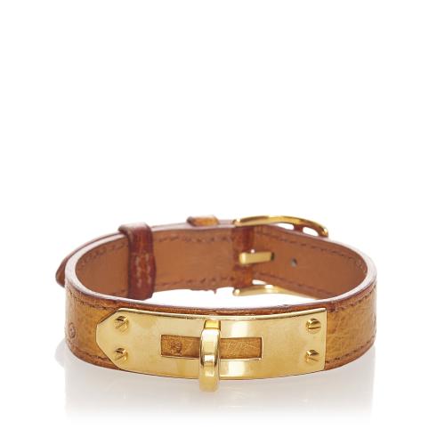 Hermes Brown Leather Kelly Wrist Strap