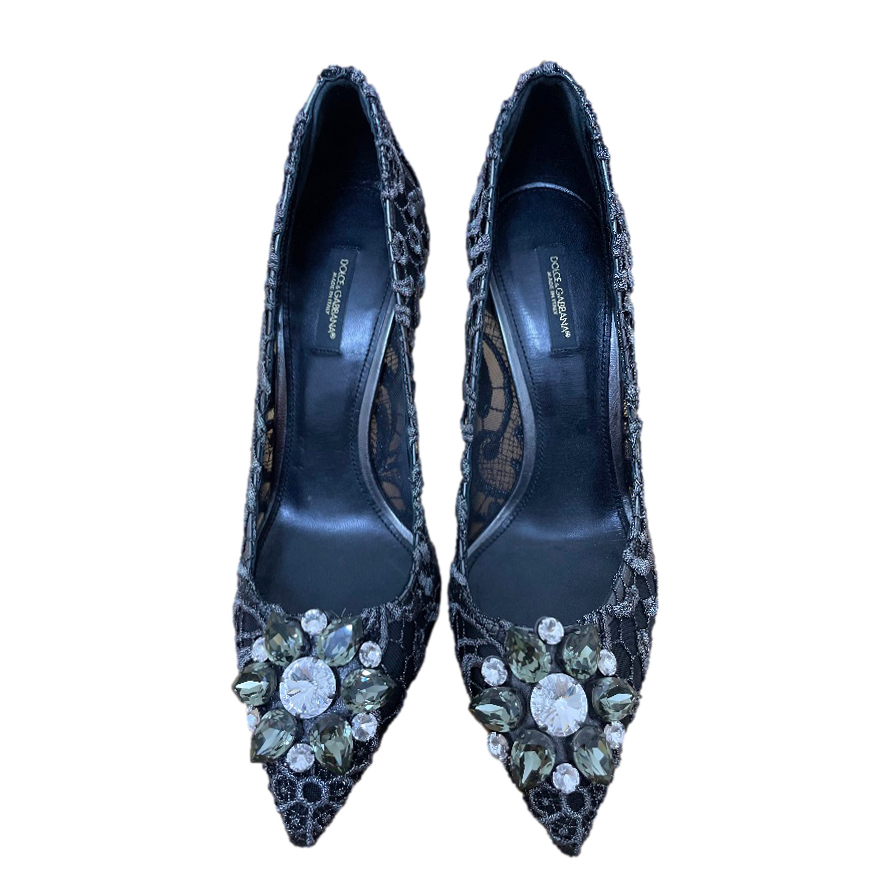 Dolce & Gabbana crystal and lace pumps