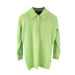 Ralph Lauren Green Cashmere Knitted Polo Shirt