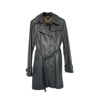 Burberry Brit Black Leather Trench Coat