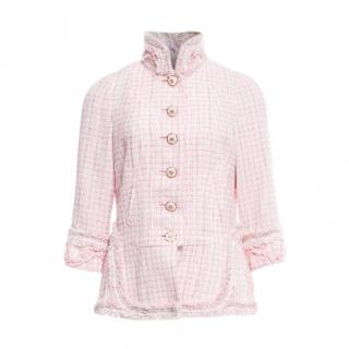 Chanel rare pink tweed ruffle 'Paris - Versailles'' Collection Jacket