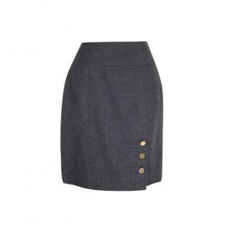 Chanel Boutique Grey Wool Skirt