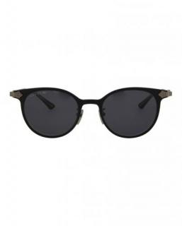 Gucci Black Titanium Round Frame Sunglasses