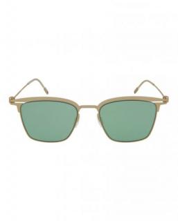 Mont Blanc Square Gold-Tone Metal Sunglasses