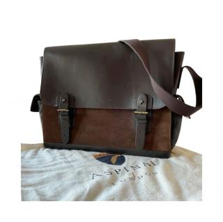Aspinal Brown Leather Shadow Messenger Bag