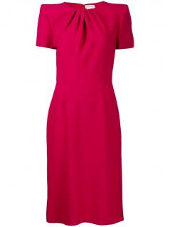 Alexander McQueen Leaf Midi Pencil Dress in Dahlia Pink