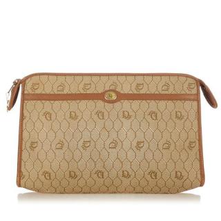 Christian Dior Vintage Honeycomb Canvas Clutch Bag