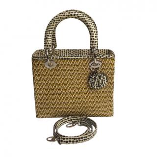 Christian Dior Lady Dior Wicker & Snakeskin Bag