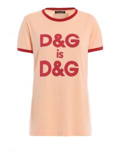 Dolce & Gabbana Peach Logo Print T-Shirt