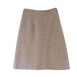 Giambattista Valli Grey Marl Wool A-Line Skirt