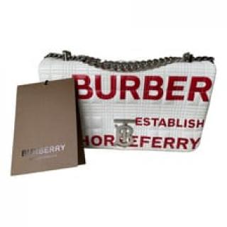 Burberry Small Lola White & Red Printed Bag