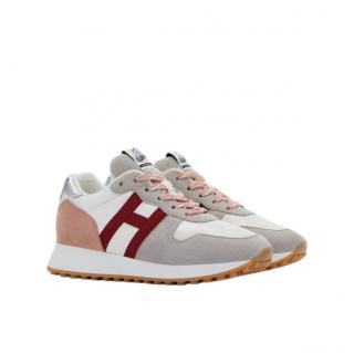 Hogan Grey, Pink & White H383 Sneakers