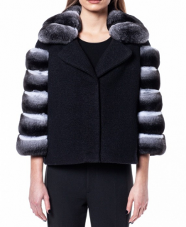 FurbySD Chinchilla Fur & Wool Jacket