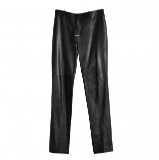 Saint Laurent Black Leather Trousers