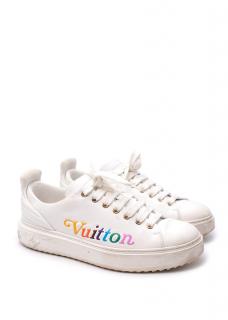 Louis Vuitton White Leather Time Out Trainers