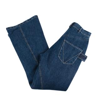 Bottega Veneta Mid-Wash Denim Quilted Flared Jeans
