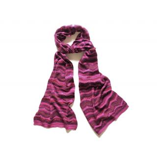 Missioni Pink Zig-Zag Chevron Knitted Scarf