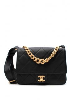 Chanel Black Leather Oversize-Quilted Flap Bag