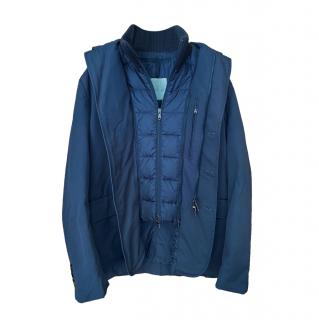 Moncler Blue Louis Down Coat with Removeable Gilet