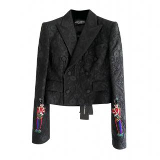Dolce & Gabbana embroidered black jacquard jacket 
