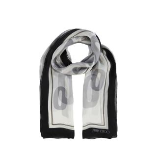 Jimmy Choo long printed silk scarf