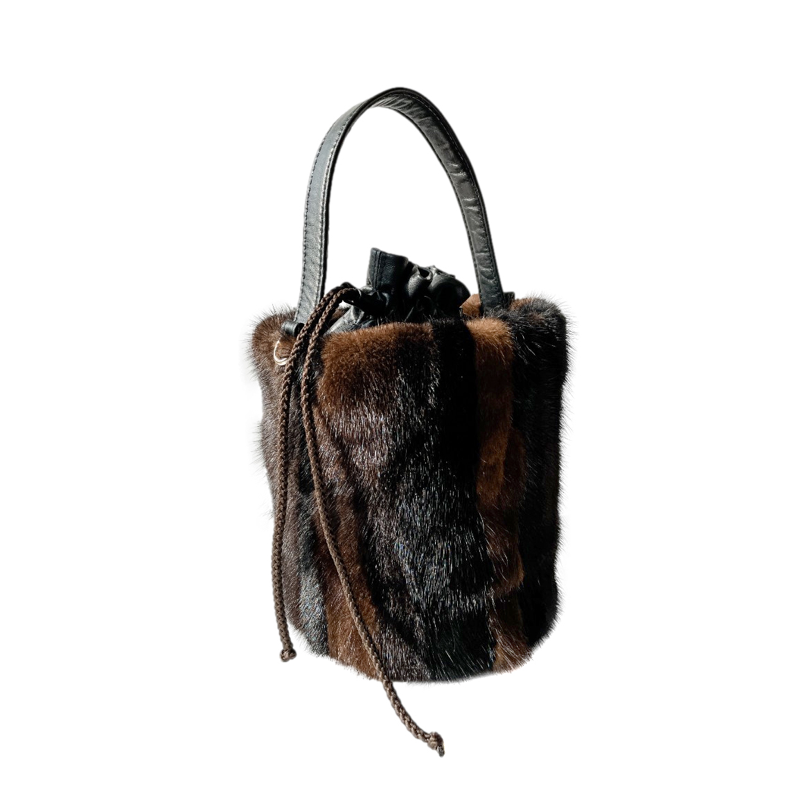 FurbySD Mixed Brown Mink Fur Bucket Bag