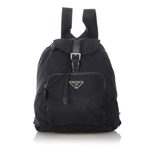 Prada Black Tessuto Nylon Drawstring Backpack