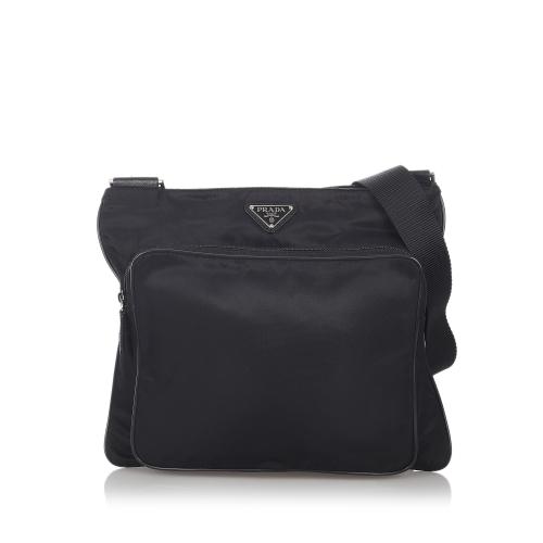 Prada Vintage Black Tessuto Nylon Crossbody Bag