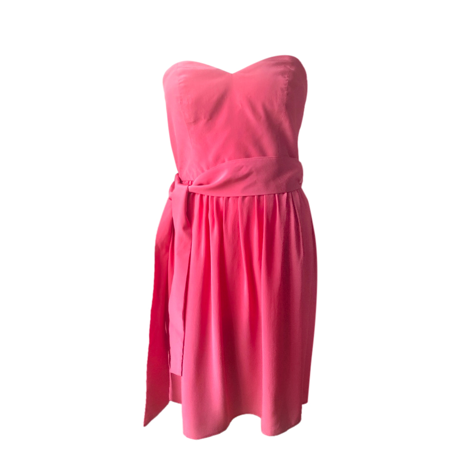 Zimmermann Pink Silk Strapless Mini Dress
