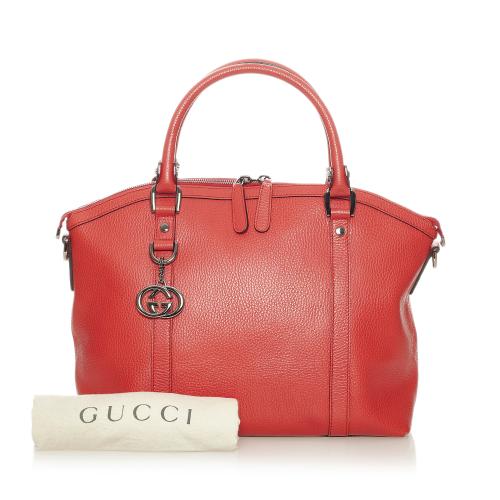 Gucci Red Leather Dome Bag