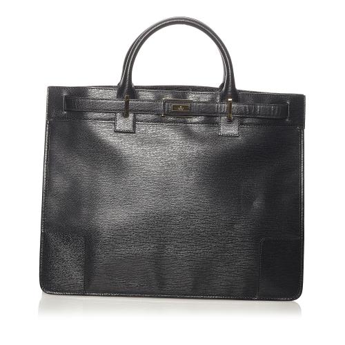 Gucci Vintage Black Leather Business Bag