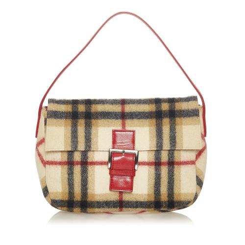 Burberry Plaid Wool Check Shoulder Bag