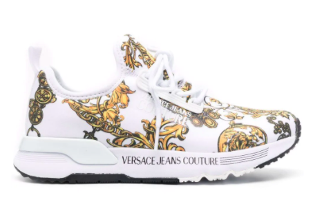 Versace Jeans Couture White Barocco Printed Trainers