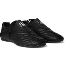 Balenciaga Black Leather Zen Football Sneakers