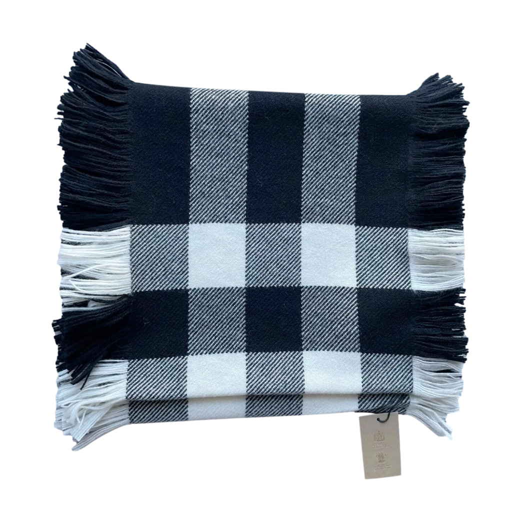 Burberry Navy Wool House Check Scarf