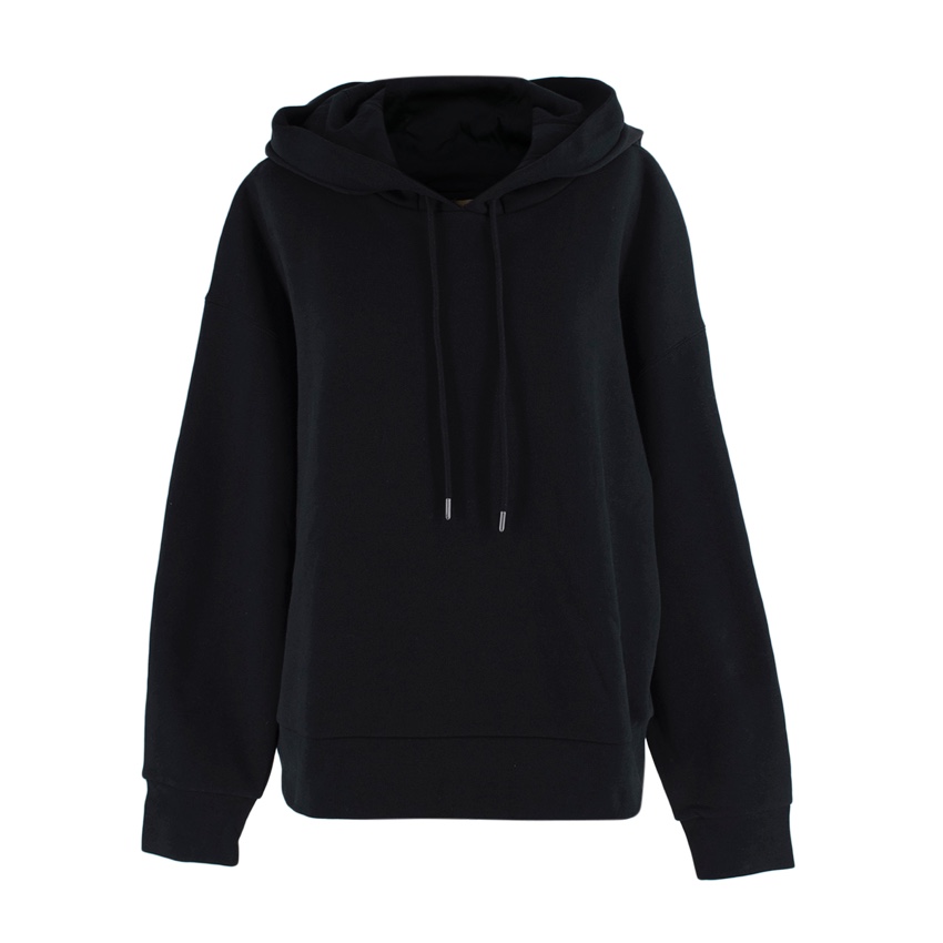Burberry Black Logo Embroidered Hoodie 