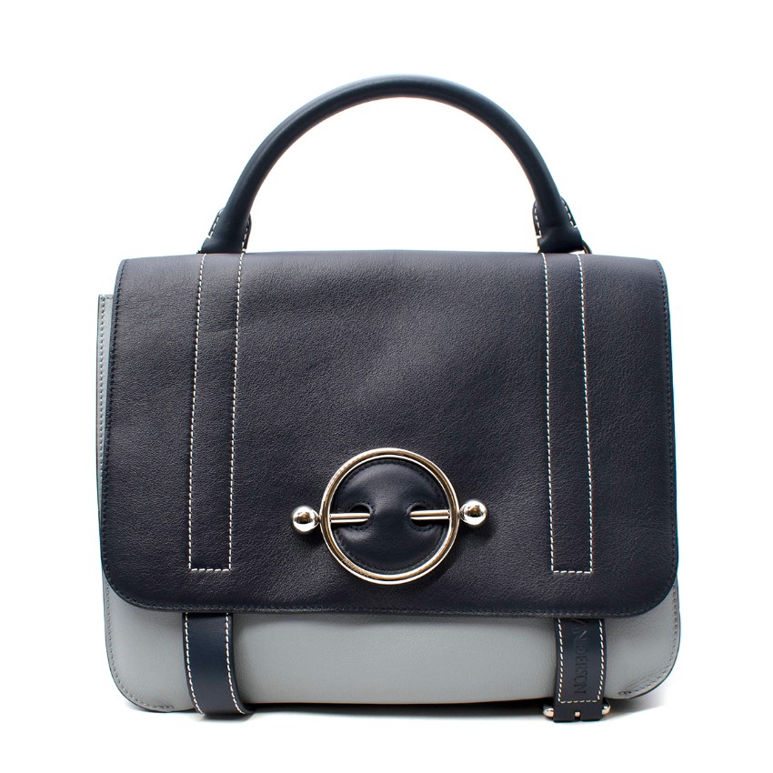 JW Anderson Navy & Ice Blue Large Disc Satchel
